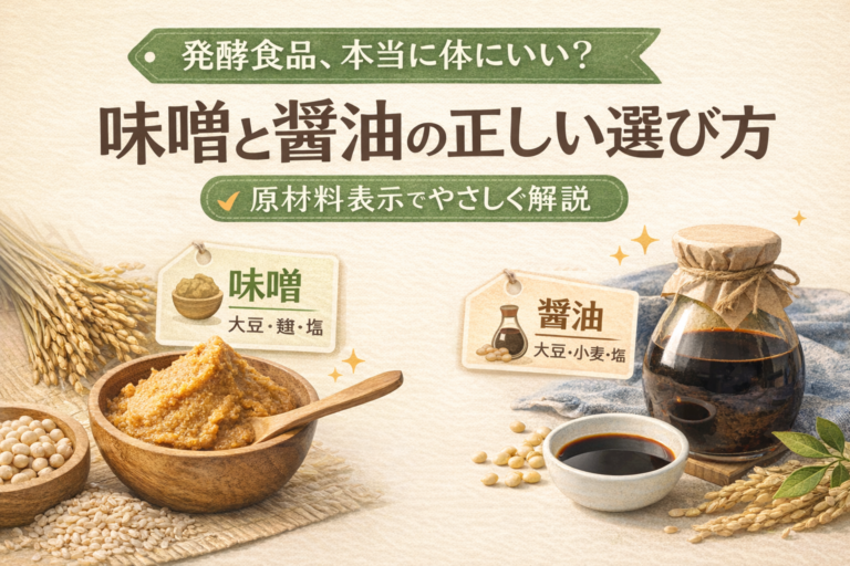 【alt（代替テキスト）】 味噌と醤油の正しい選び方｜原材料表示でわかる本物の発酵食品の見分け方